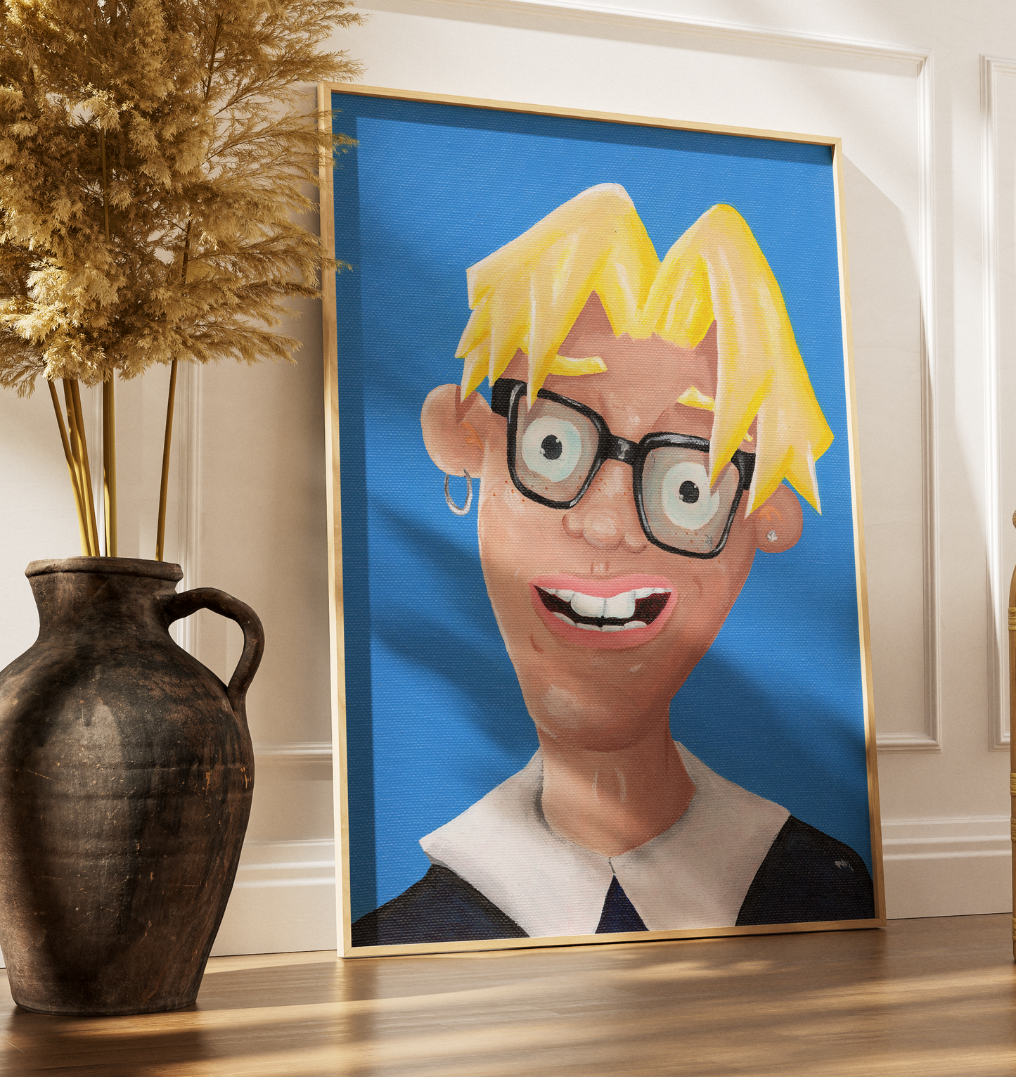 NERD - Cartoon Portrait Poster, Thick Matte Paper Accent Print