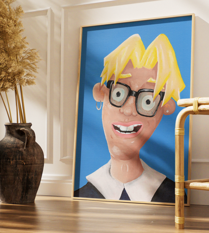 NERD - Cartoon Portrait Poster, Thick Matte Paper Accent Print