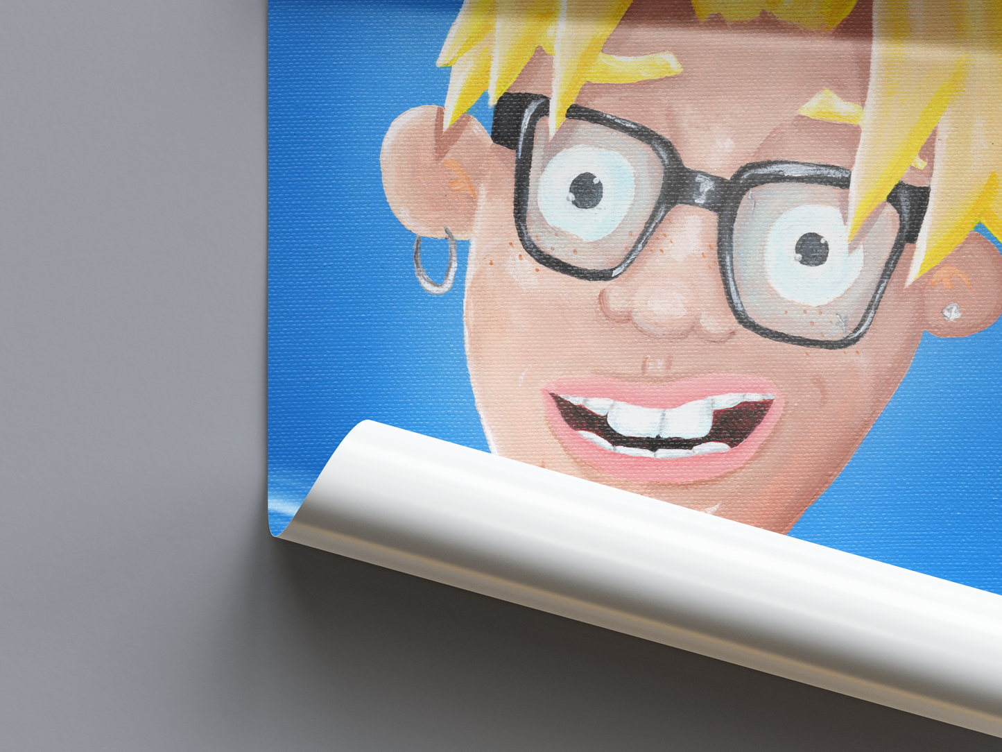 NERD - Cartoon Portrait Poster, Thick Matte Paper Accent Print