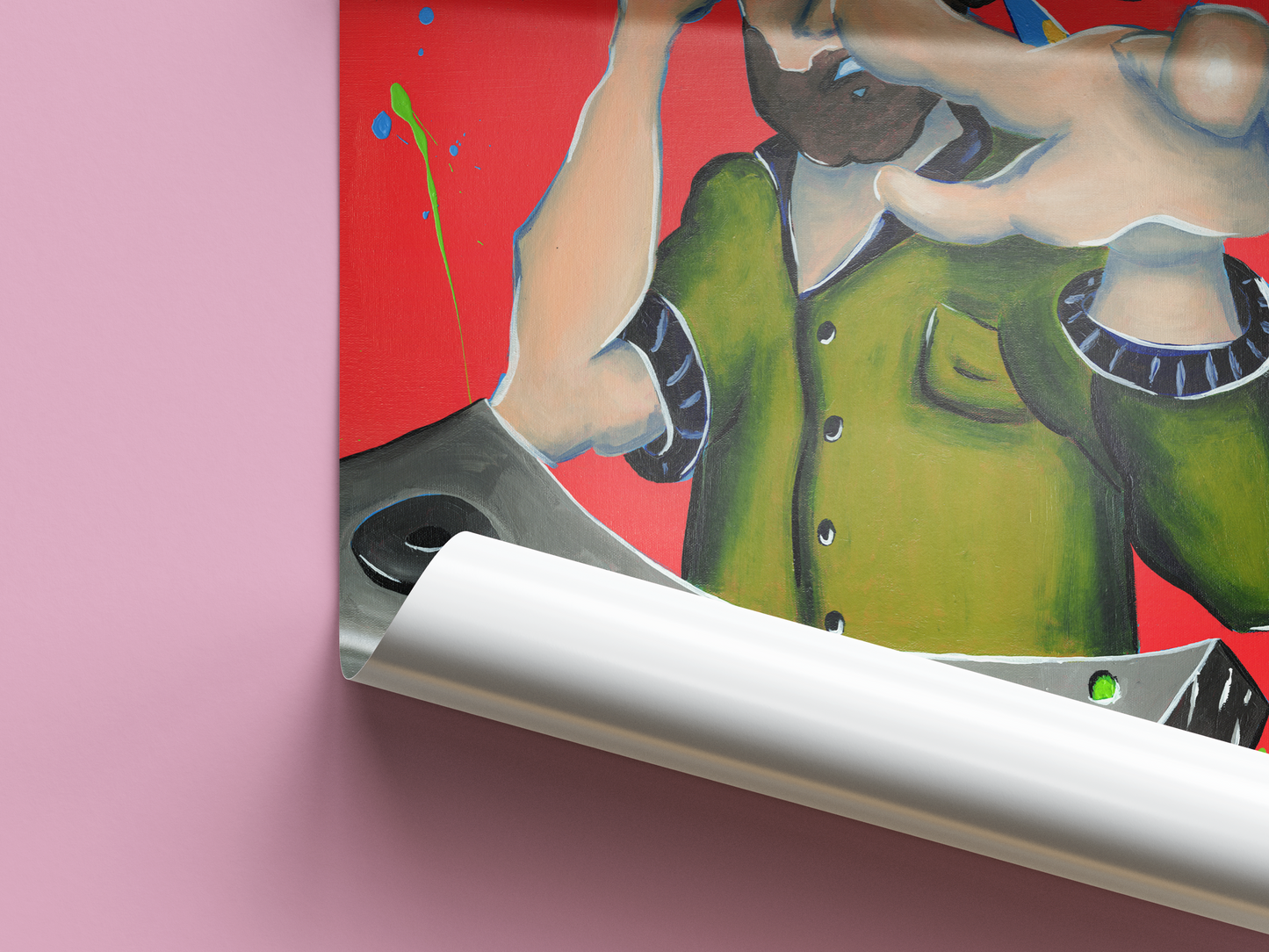 DJ Turntable Art Print | Vibrant Music Room Decor Poster
