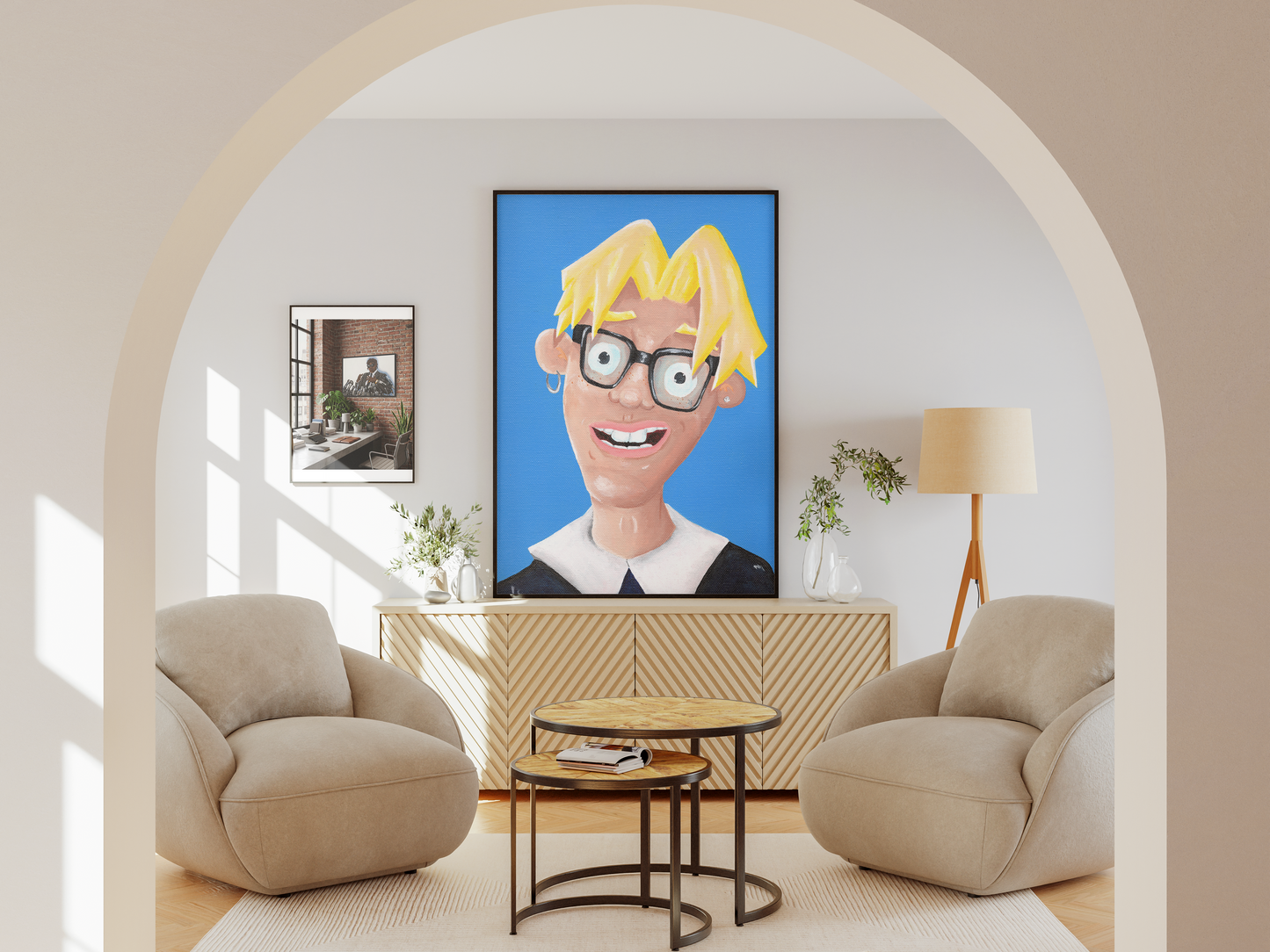 NERD - Cartoon Portrait Poster, Thick Matte Paper Accent Print