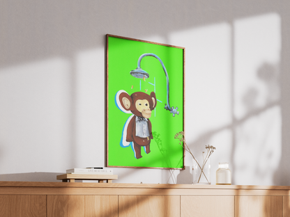 SILLY MONKEY – FUNNY CHARACTER ART PRINT